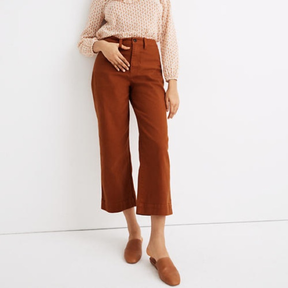 Madewell Petite Curvy Slim Emmett Wide-Leg Crop Pants